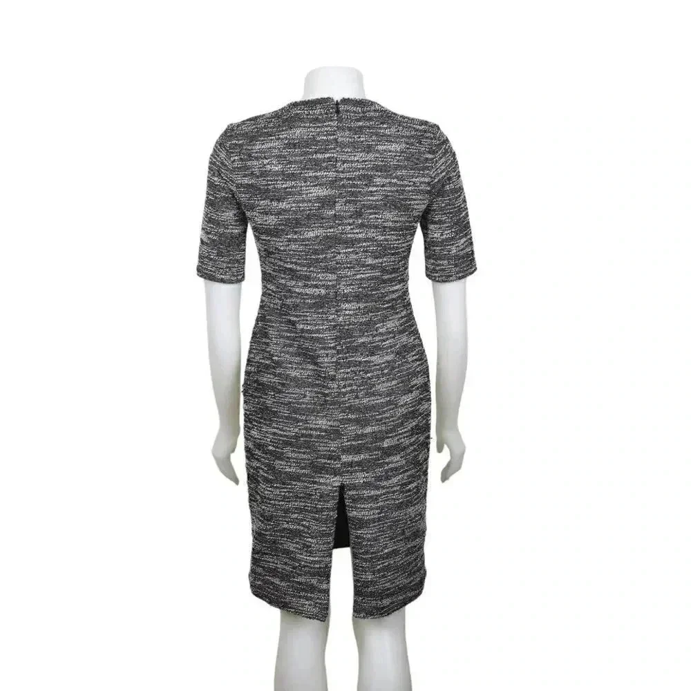 Banana  Republic Boucle Sheath Dress Size 6 Petite Black White - Picture 9 of 13